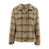 Load image into Gallery viewer, Checkered wool coat women&#39;s retro loose woolen coat