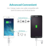 Load image into Gallery viewer, Bulk Quality 2-in-1 iPhone and Android Charging Cable, Durable USB Data Sync and Charging Cable