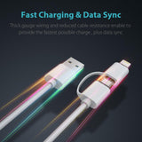 Load image into Gallery viewer, Bulk Quality 2-in-1 iPhone and Android Charging Cable, Durable USB Data Sync and Charging Cable