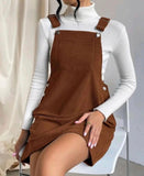 Load image into Gallery viewer, Corduroy loose sleeveless slip dress Solid color slip dress