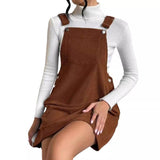 Load image into Gallery viewer, Corduroy loose sleeveless slip dress Solid color slip dress