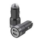 Load image into Gallery viewer, Bulk Dual USB Metal Alloy Car Charger Adapter with Emergency Safety Hammer Function - All Models