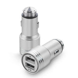 Load image into Gallery viewer, Bulk Dual USB Metal Alloy Car Charger Adapter with Emergency Safety Hammer Function - All Models