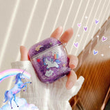 Load image into Gallery viewer, Bulk Airpod Pro &amp; Airpod 1/2 Unicorn Glitter Case Cover Red, Purple