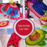 Load image into Gallery viewer, Bulk Twist and Fold Colorful Sun Hats for Sunny, Rainy and Fun Days