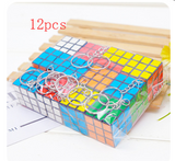 Load image into Gallery viewer, Bulk Mini 3x3 Cube Keychains, 1.2 Inch Speed Rubik&#39;s Key Ring, 12 Pcs