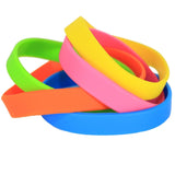 Load image into Gallery viewer, Bulk DIY Blank Silicone Wristbands Mix Colors for Imprinting and Self Customization - 100 Pack