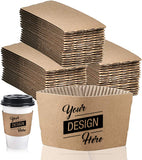 Load image into Gallery viewer, Custom Coffee Sleeves, Logo Design Printed Food Grade Corrugated Paper Recyclable