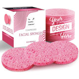 Load image into Gallery viewer, Custom Logo Natural Cosmetic Spa Sponges for Facial Cleansing, Exfoliating Magic Sponges - Round