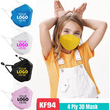 Load image into Gallery viewer, Custom KF94 Disposable Kid&#39;s Face Masks, Logo Printed Medical Face Mask 4 Ply - All Colors