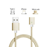 Load image into Gallery viewer, Bulk Magnetic Heads 3 in 1 Braided Fast Charging Usb Cord With Lighting, Micro USB and Type C