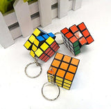 Load image into Gallery viewer, Bulk Mini 3x3 Cube Keychains, 1.2 Inch Speed Rubik&#39;s Key Ring, 12 Pcs