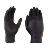 Load image into Gallery viewer, Bulk Black Disposable Nitrile Gloves, Powder Free, Textured Disposable 1000 Gloves Case